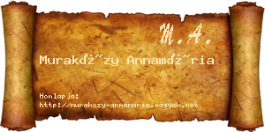 Muraközy Annamária névjegykártya