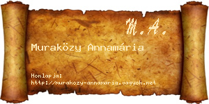 Muraközy Annamária névjegykártya